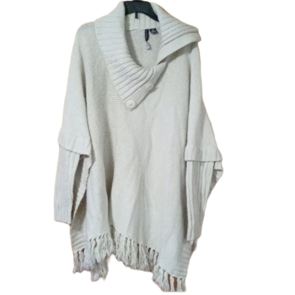 La Classe Couture poncho sweater cardigan fringes